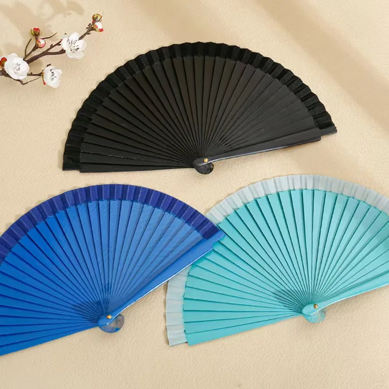 Gifts Custom Printed Bamboo Wooden Folding Clack Hand Fan Logo for Festival Parties Rave Accessories