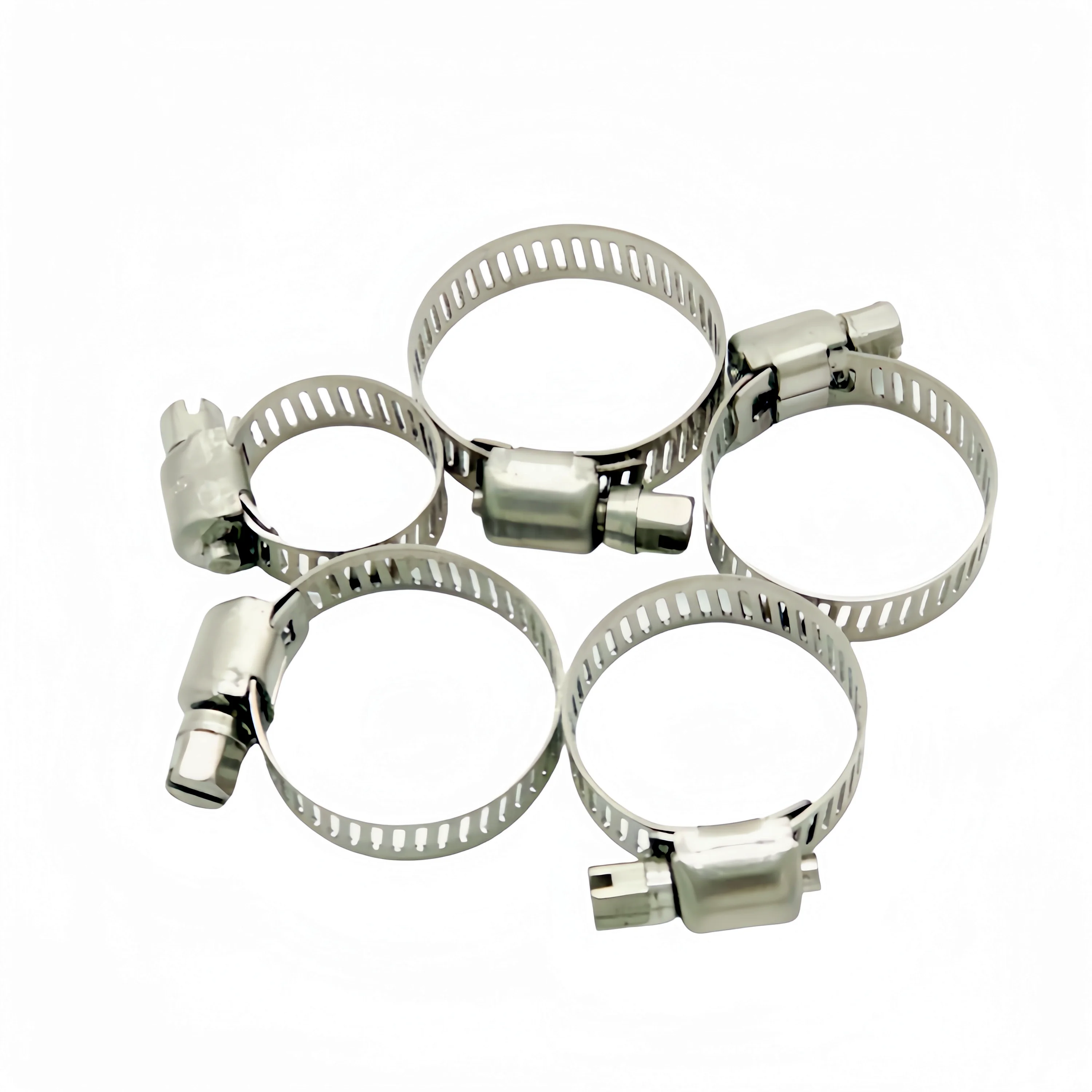 SS 304 Stainless Steel Metal American Hose Pipe Clip Zebra Worm Gear Screw Drive Adjustable Hose Clamp