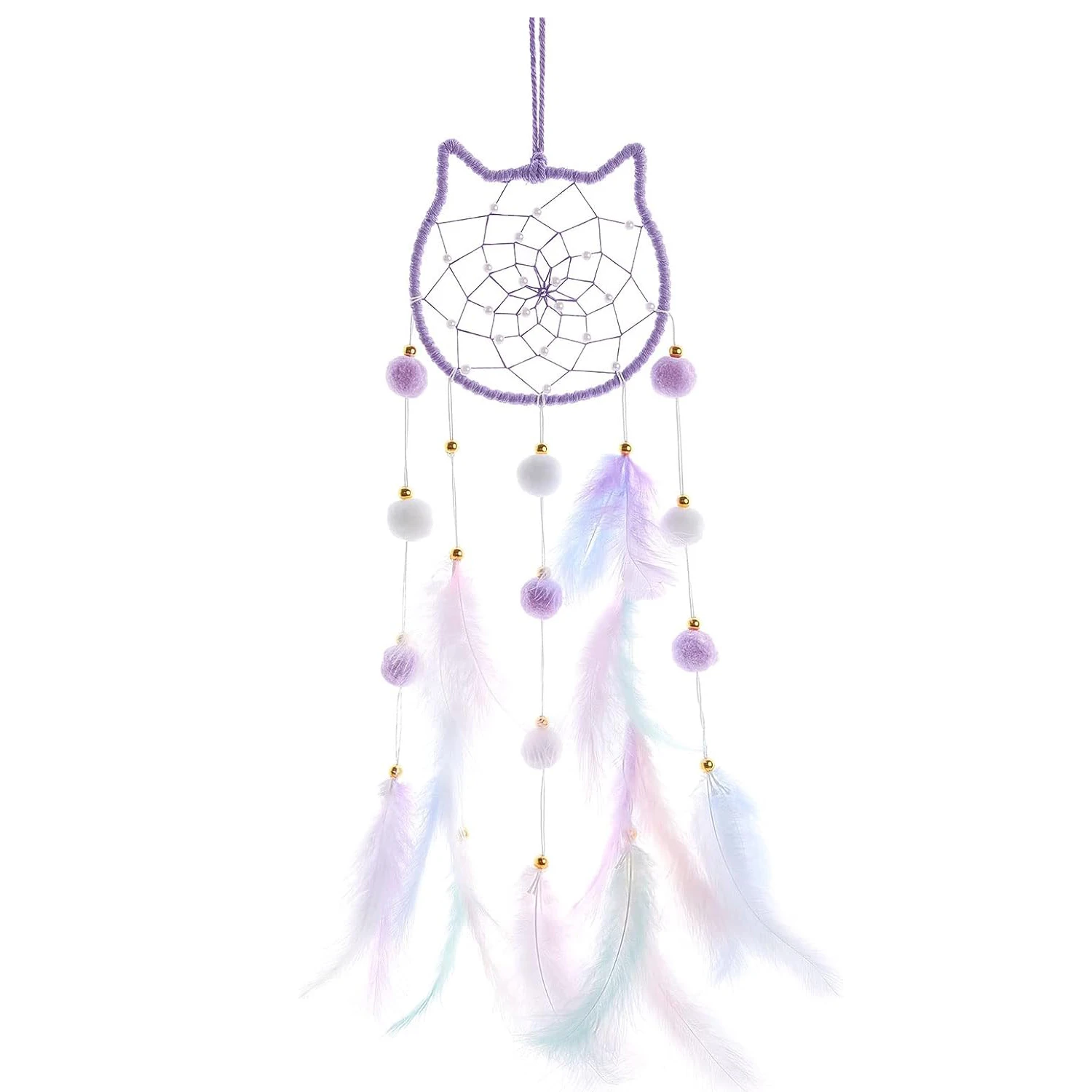 Dream Catchers Handmade Catcher Black and White Feather Wall Hanging Decoration Home Ornament Craft Car Yin Yang Culture