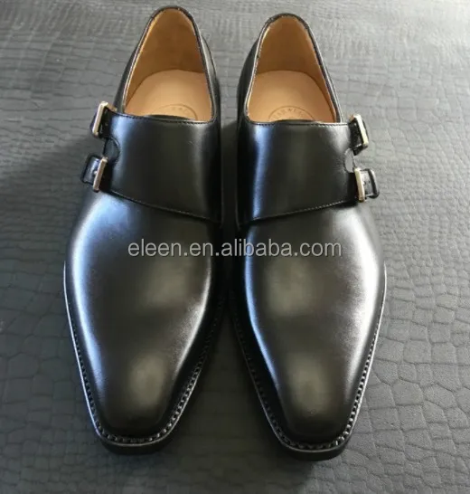
Handmade Mens Fashion Monk Strap Calfskin Genuine Leather Dress Shoes 