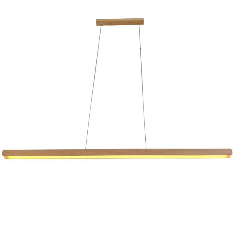 Minimalist Modern Suspended Office Hanging Ceiling Tube Shop 30W Dimmable Wooden Led Linear Pendant Light wooden