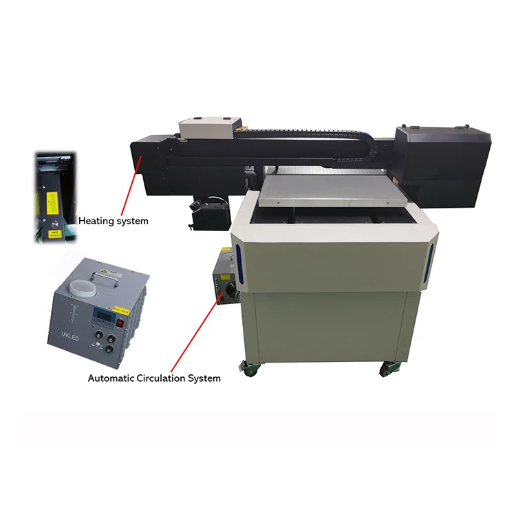 First Class Focus Wood Cmyk Two Heads Varnish Uv Led Flatbed Printer With Ce Certificate