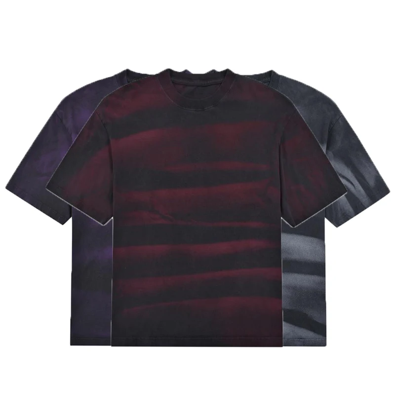 250Gsm Acid Wash Heavy Weight T-Shirt For Men Custom Graphic Vintage Washed  T Shirt