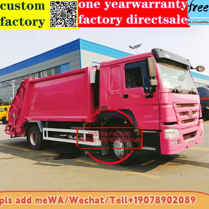 4x2  Diesel China Low price  howo 10000 Liters 10 cubic 10 ton 10m3 mini Compactor Garbage Truck for sale