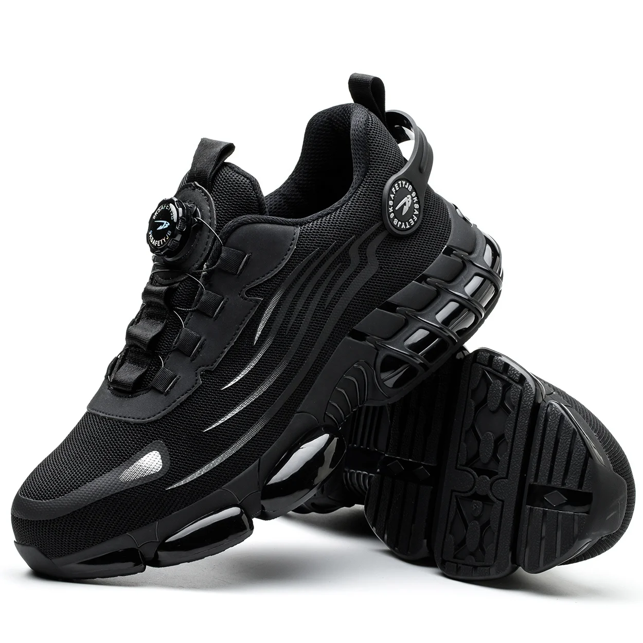 Summer Unisex 266 Black Safety Shoes Indestructible Steel Toe Anti-Smashing Anti-Puncture Comfortable Fly-Woven Fabric Work