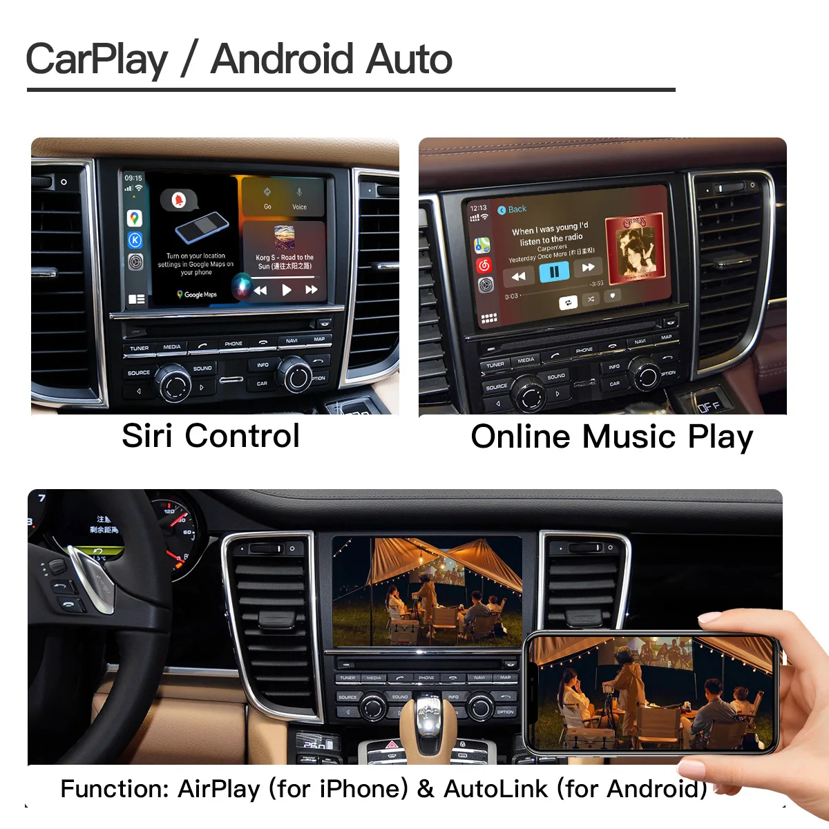 Autoabc Wireless Multimedia Carplay Android Module For Prosche PCM 3.1 Upgrade car radio head unit DVD player wireless mirroring