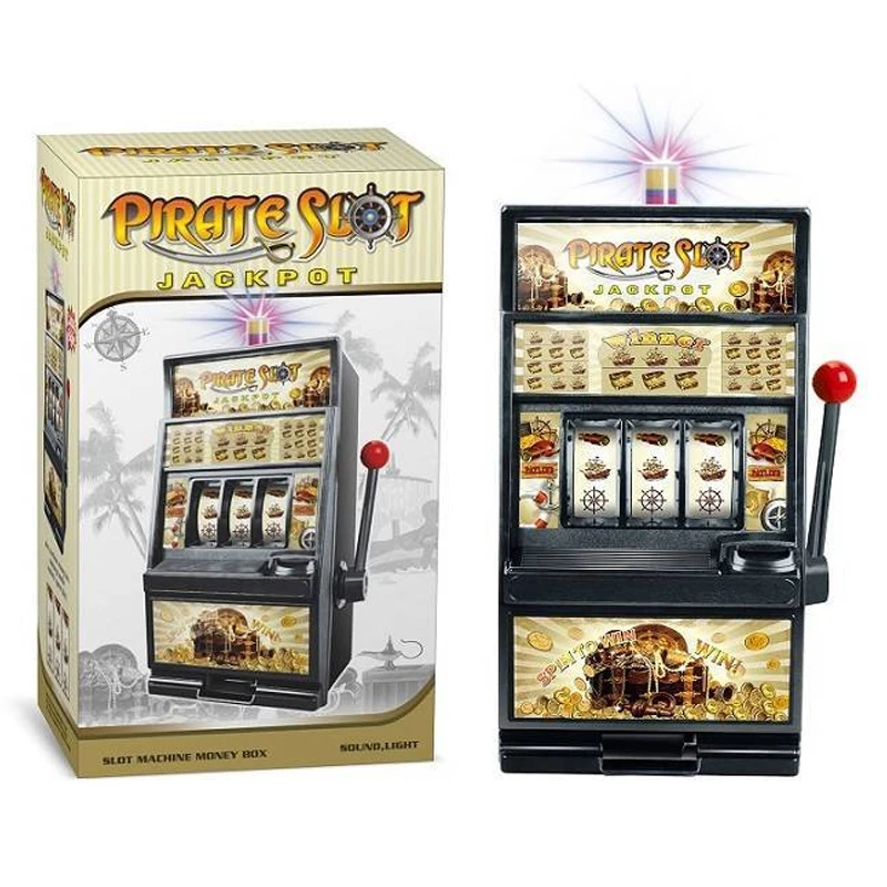 Lucky Sevens Jumbo Slot Machine Casino Toy Piggy Bank Jumping Flash Light Jackpot Sound Entertainment GLOBAL COIN COMPATIBILITY