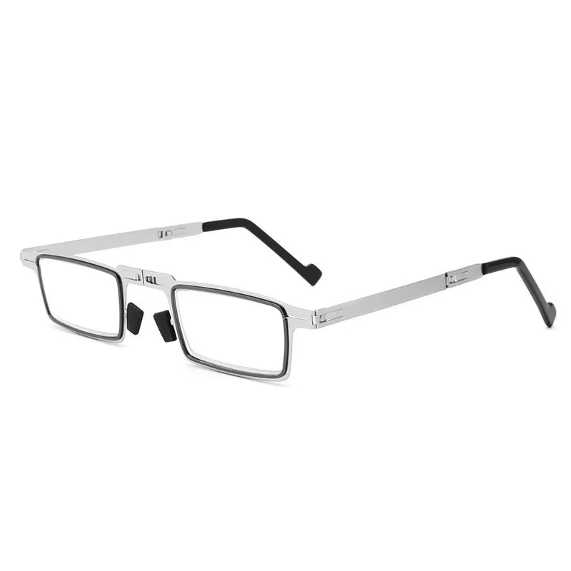 
New style anti-blue light reading glasses without screw folding high-grade metal ultra-thin steel reading glasses men and women 