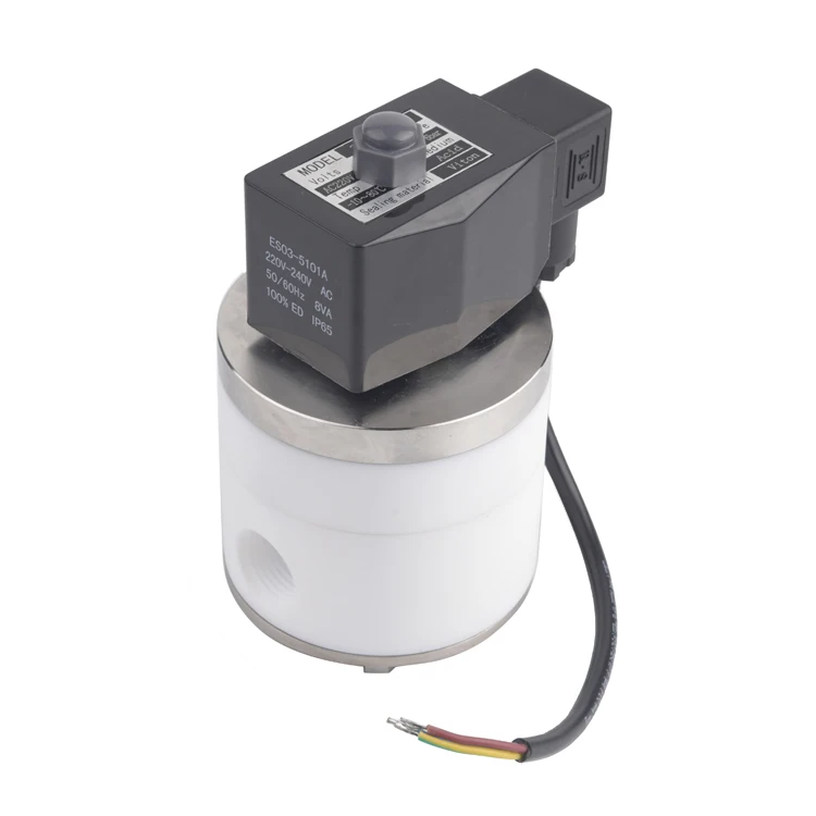 ZCF15 PTFE Solenoid Valve Resistant To Chemical Corrosion CPVC UPVC Anticorrosive Industrial Compressor Parts Solenoid Valve