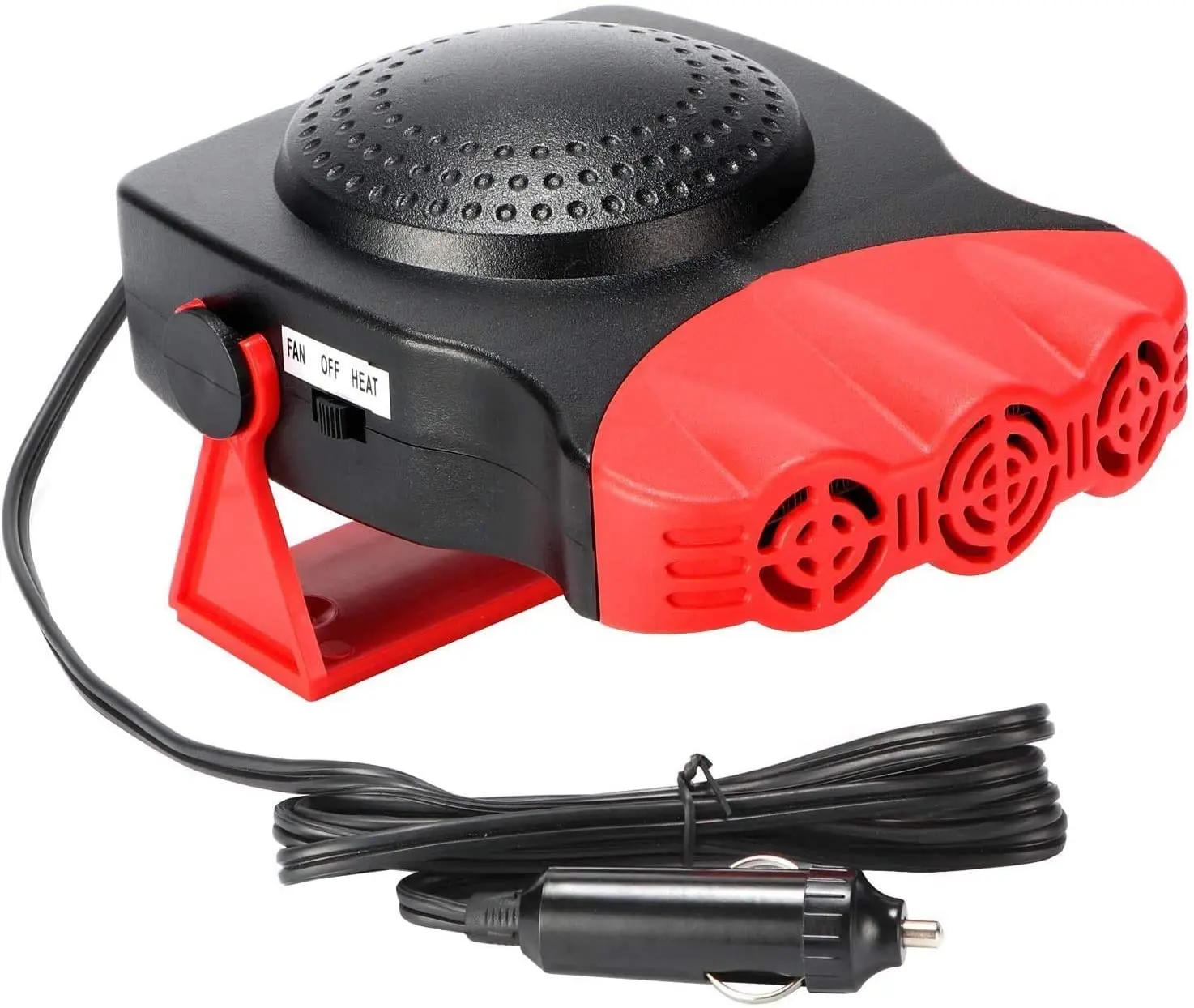 Car Heater12V 150W, 3-Outlet Plug in Cigarette Lighter Portable Windscreen Fan Car Heater and Cooling Fan