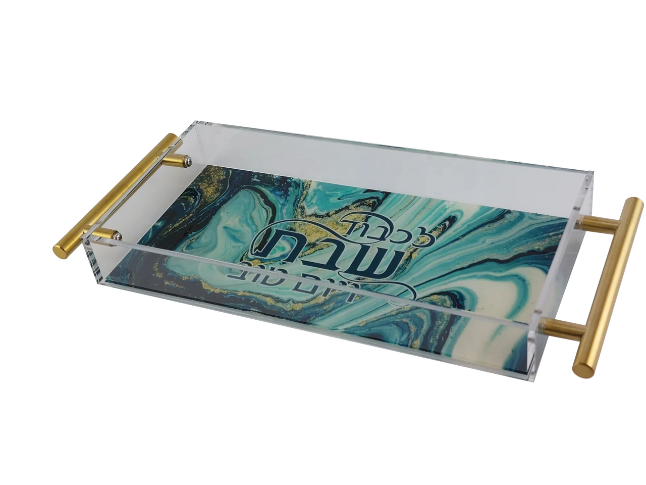 Judaica Lucite Bread Tray with two handles Factory Custom Waterdale Jewish Acrylic Serving Tray