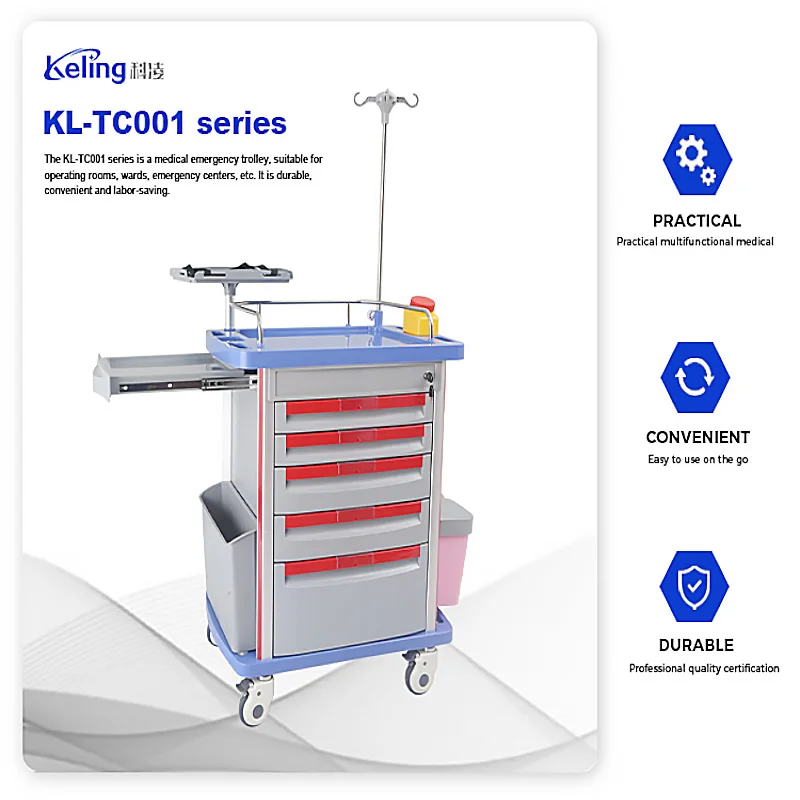 Medical Equipment Nursing Trolley Modern ABS Hospital Furniture Multifunctional Nursing Car Carton Box Packed 48