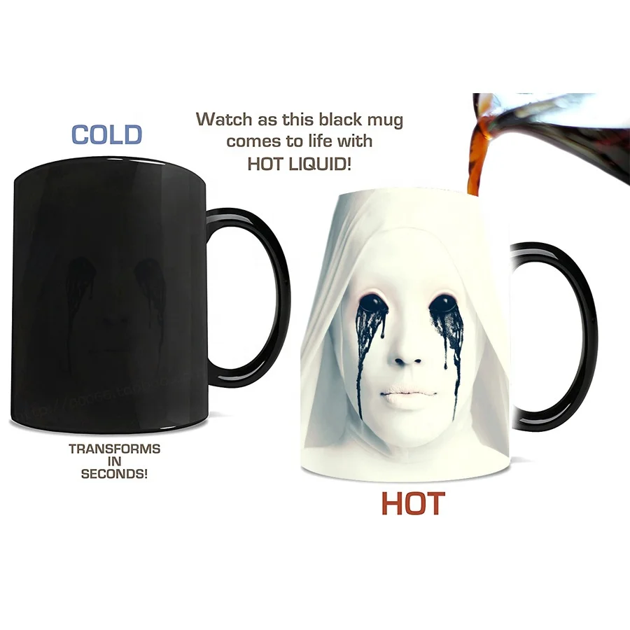 Custom Magic Color Changing Cups Heat Transfer Printing Temperature Changing Cups Travel Sublimation Coffee Porcelain Mug