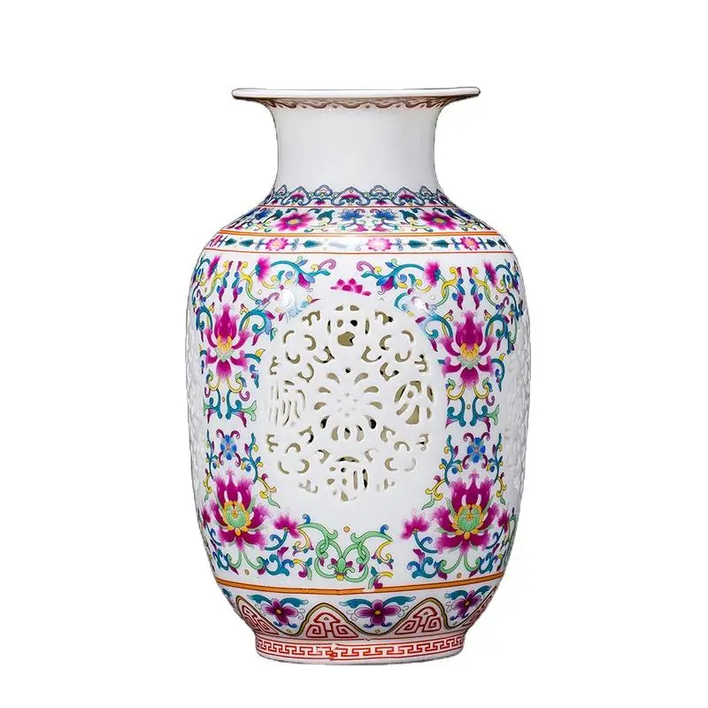 Modern Art Deco Glazed Porcelain Ceramic Vase with Bird Design for Home Kitchen Decor Small Size Tabletop Ornament