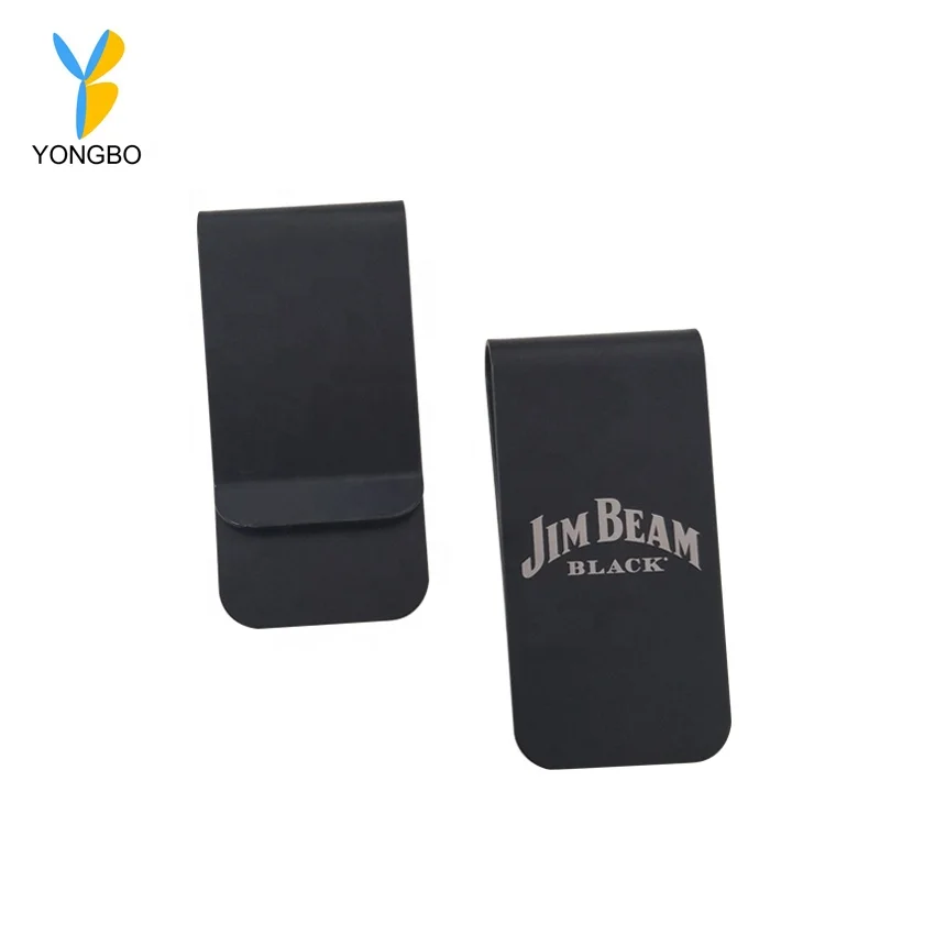 Metal Black Blank Money Clip For Men Can Be Customized Logo