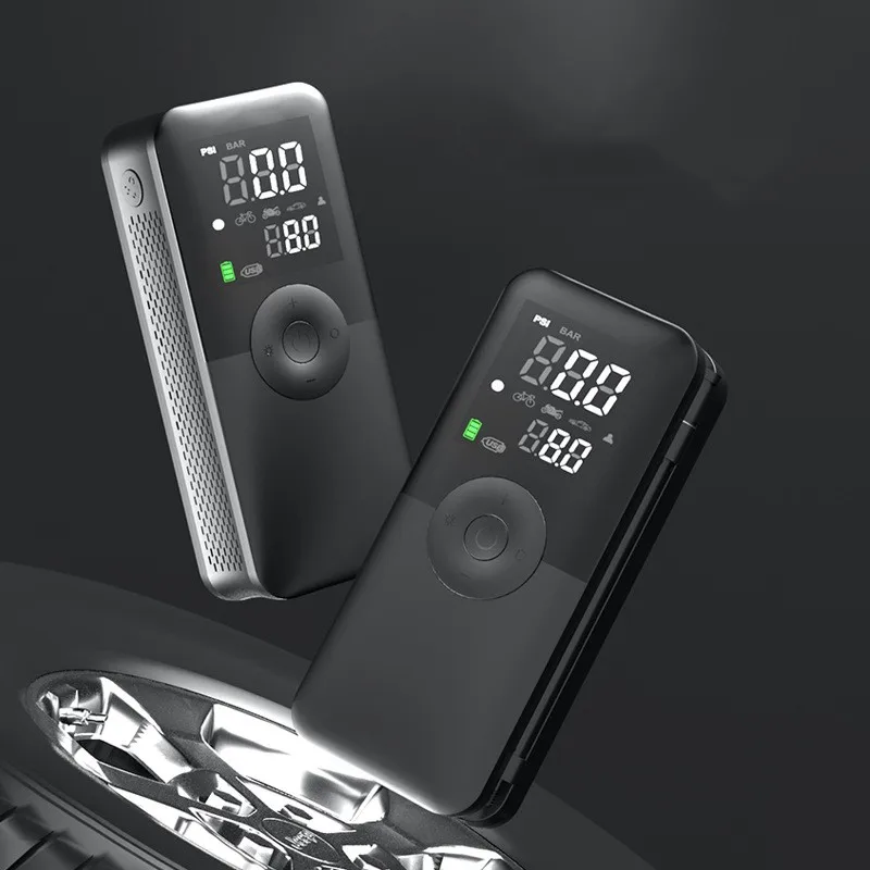 New Design Wireless Smart Portable Handheld Car Air Pump 12v LED Digital Display Mini Electric Tire Inflator