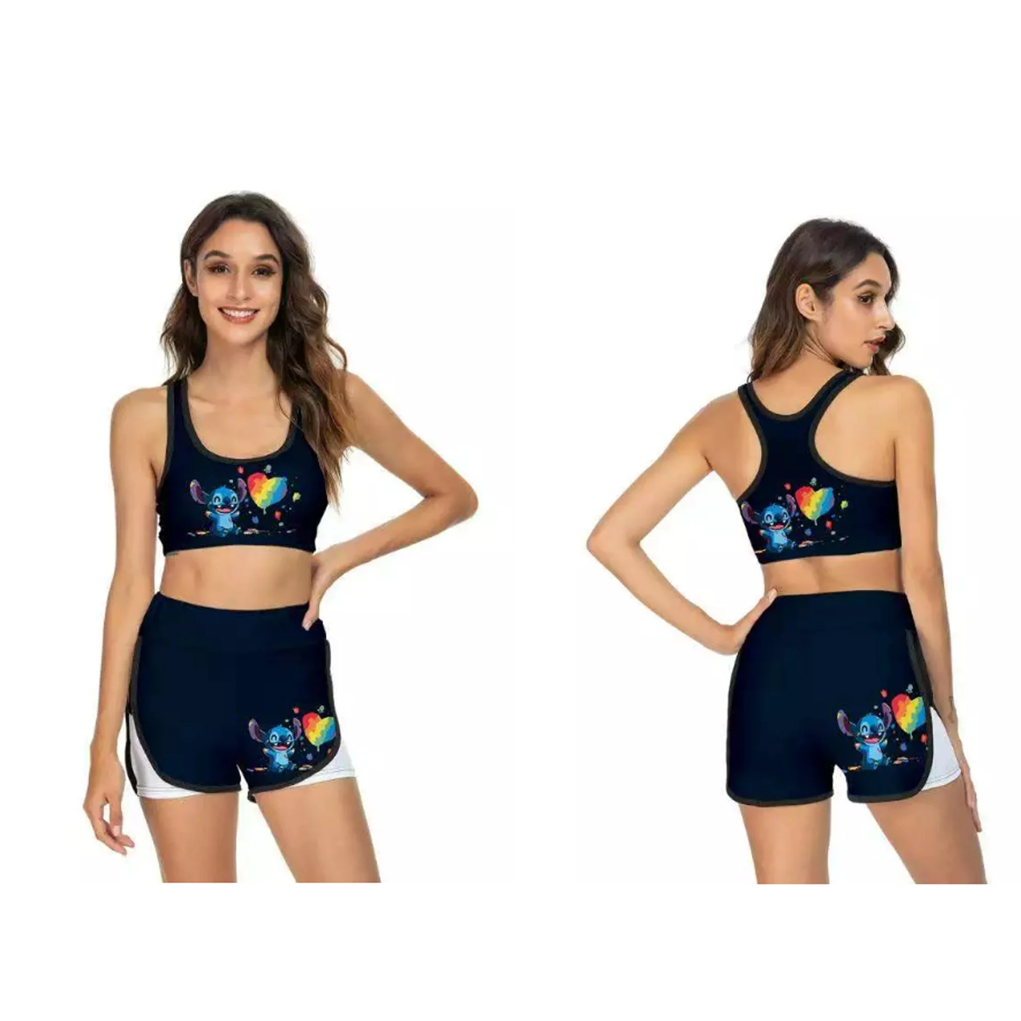 New designs Stitch Angie Two Piece Tank Top Shorts Outdoor Cool Clothes