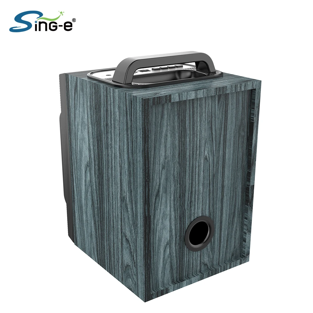 SING-E ZQS1495 4-Inch High Quality Wooden RGB Stereo Karaoke Multimedia Speaker for Computer & Stage Outdoor Parties