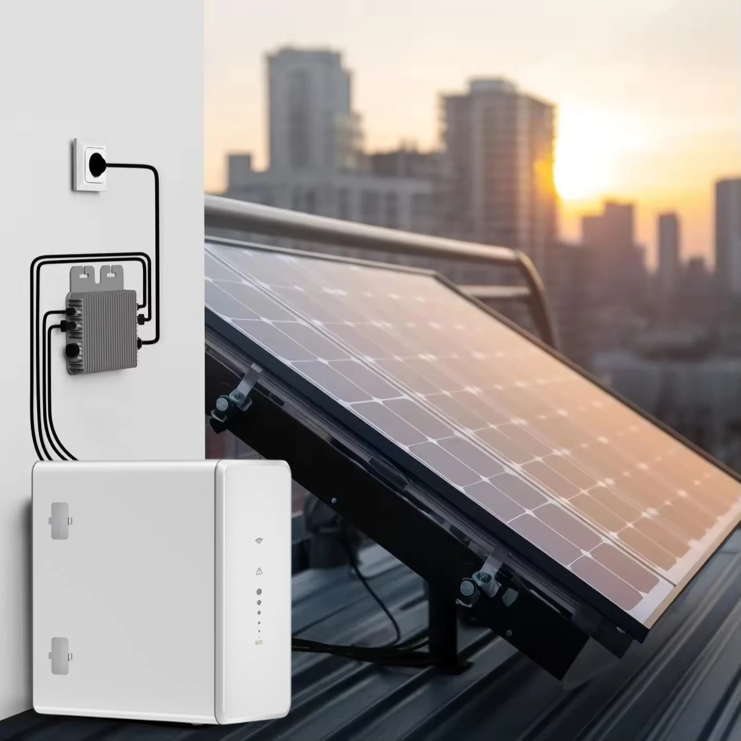 DEMUDA Plug in Balcony Power Plant Storage Battery 2240WH lifepo4 For Inverter Solar System Complete Home On Grid Solar System