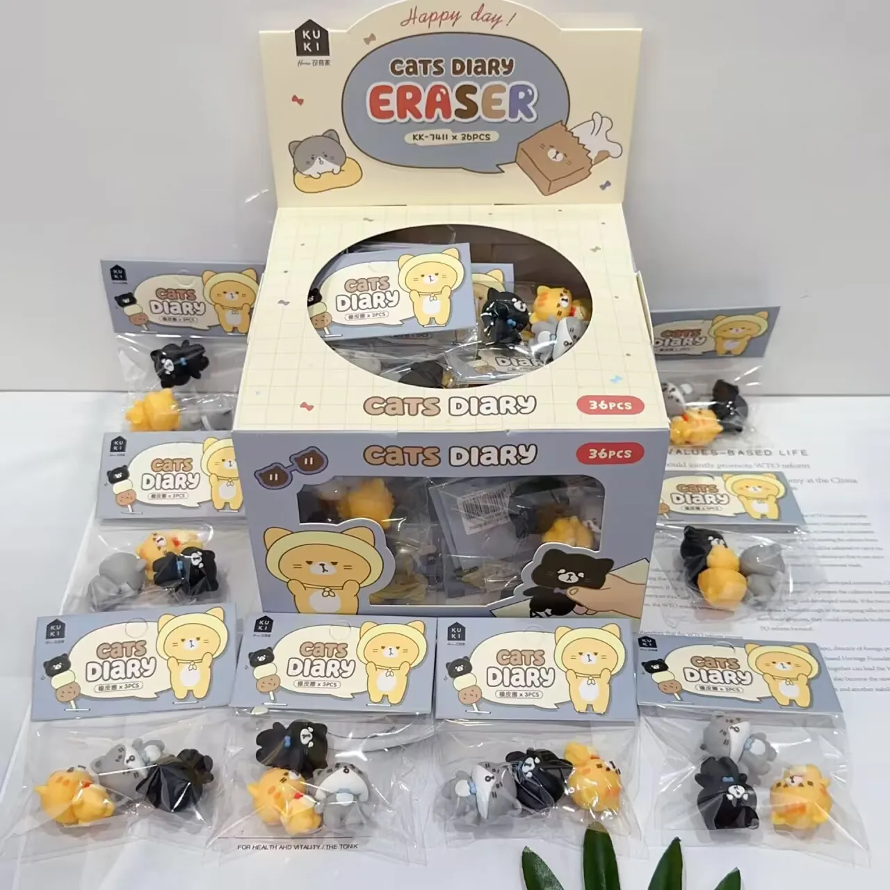 Yubon Panda 3D Erasers Creative Cartoon Pencil Eraser for Kids Kawaii Stationery Holiday Gift Student Prizes School