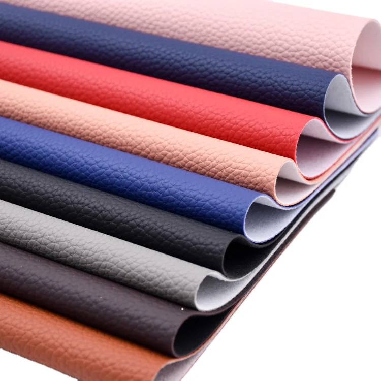 Durability Litchi Embossed Pattern PVC Artificial Leather And Materials Suppliers for Handbag