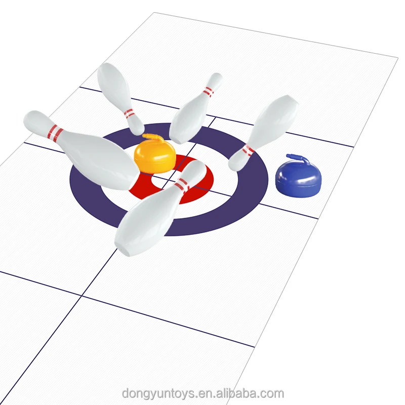 2 IN 1 Educational toys interactive table mini curling and bowling game family sport plastic set curling ball for children