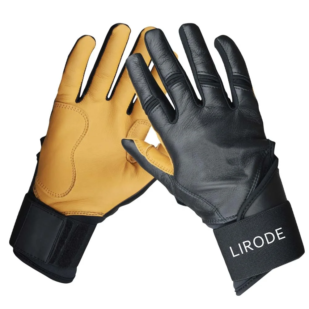 OEM ODM Full Wrap Premium Cabretta Leather Softball Gloves Best Selling Youth Adult Baseball Batting Gloves with Palm Padding