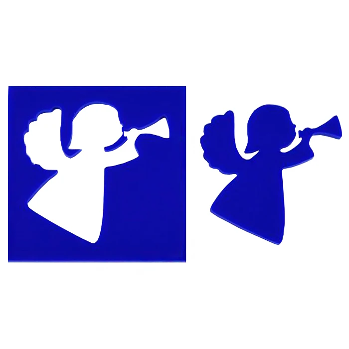 Трафарет для рождественских украшений в виде ангела с рогом