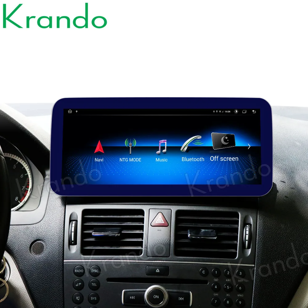  Автомобильная магнитола Krando Android 10 0 25 'Blue Ray 4G 64B аудио GPS для Mercedes BENZ C W204 C180 C200 C220 2008-2014 NTG 4