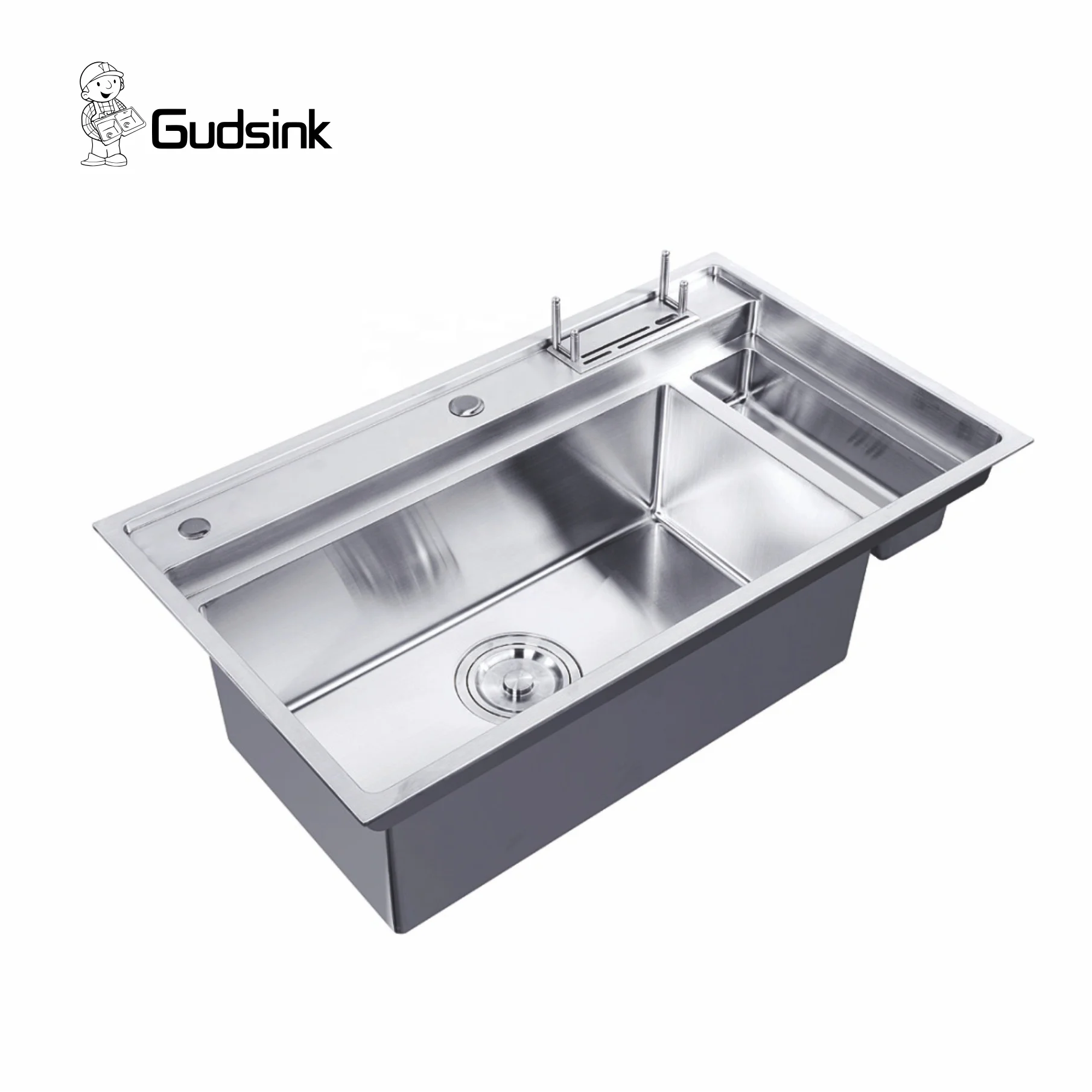 Gudsink above counter hand made ss 304 basin sink double bowl handmade stainless steel kitchen sinks