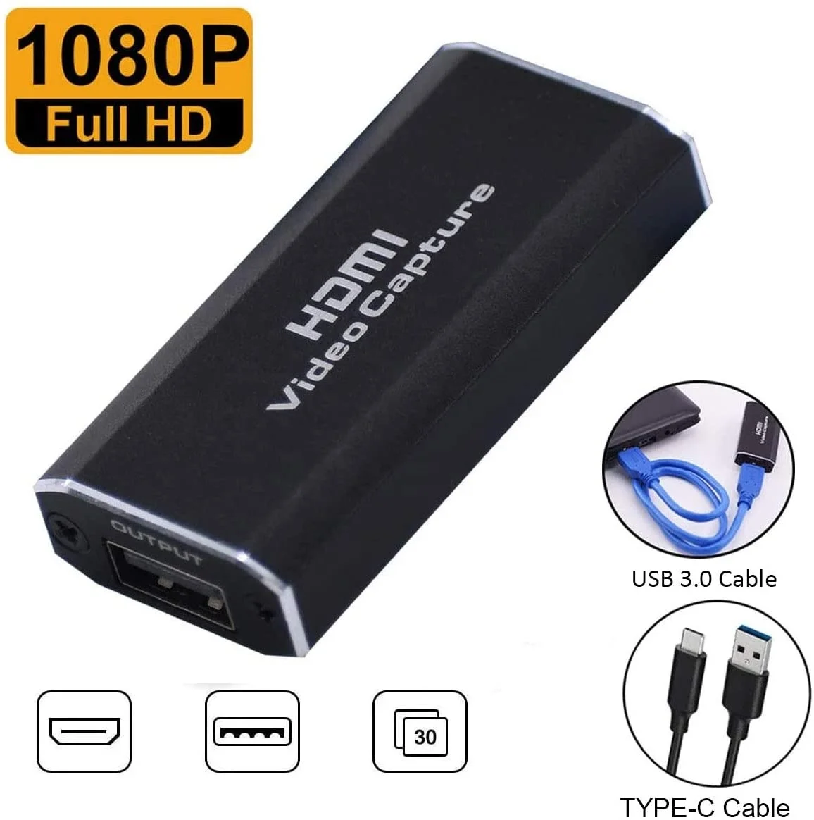 Mini 4K 1080P HDMI to USB 2.0 Карта захвата Dongle видеорегистратор Grabber для захвата OBS потоковой передачи игр