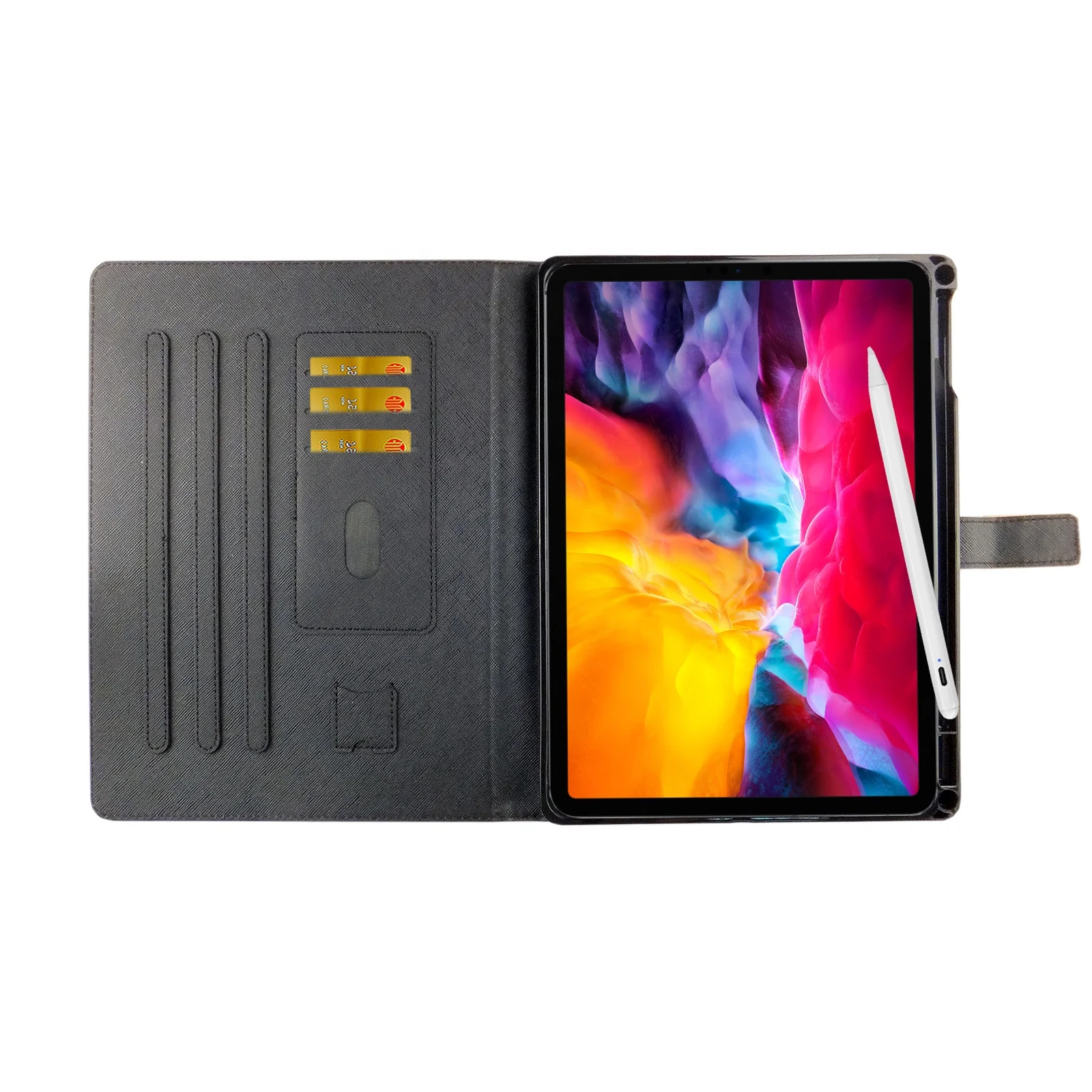 
AOYIYA Cace For iPad Pro 11' 2018 & 2020 With Pen Holder, Multi-Angle Viewing PU Leather Folio Smart Stand Cover 