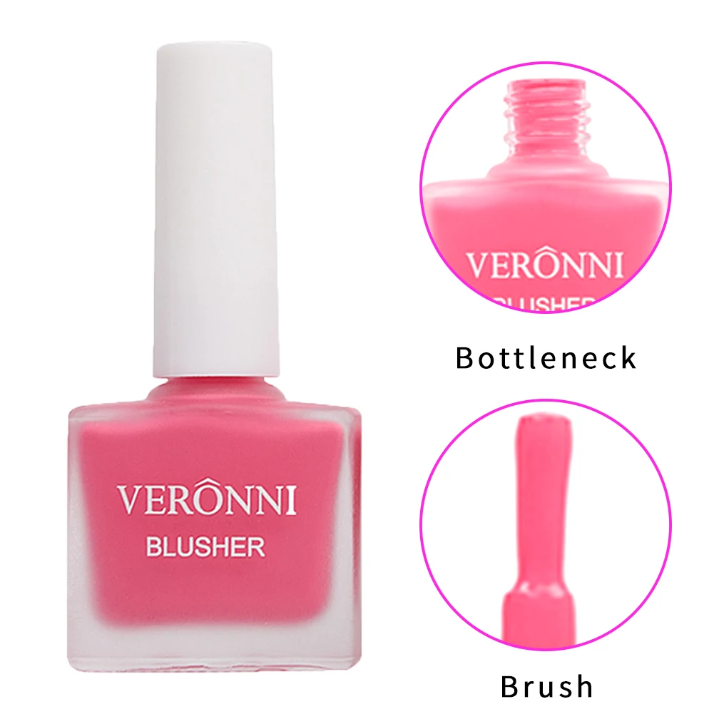 VERONNI 4 Colors Liquid Blush On Makeup Face Rouge Make Up Professional Natural Cheek Blusher