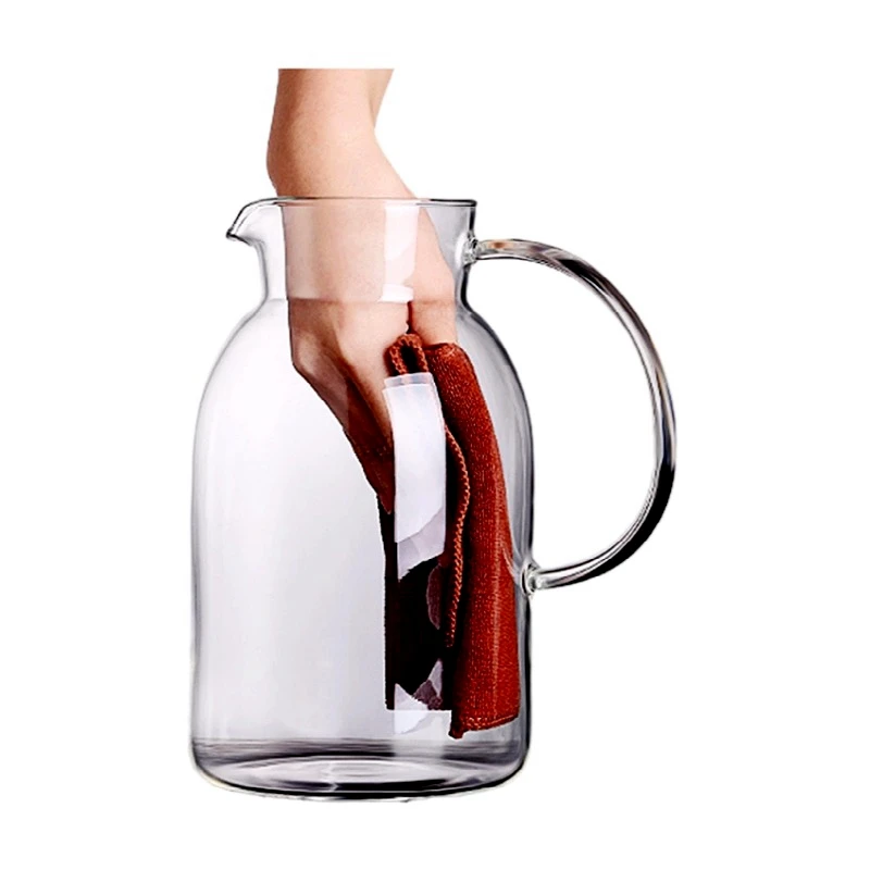 
Professional large colored carafe pitcher glass water jug with Temperature Safe Borosilicate Glass 
