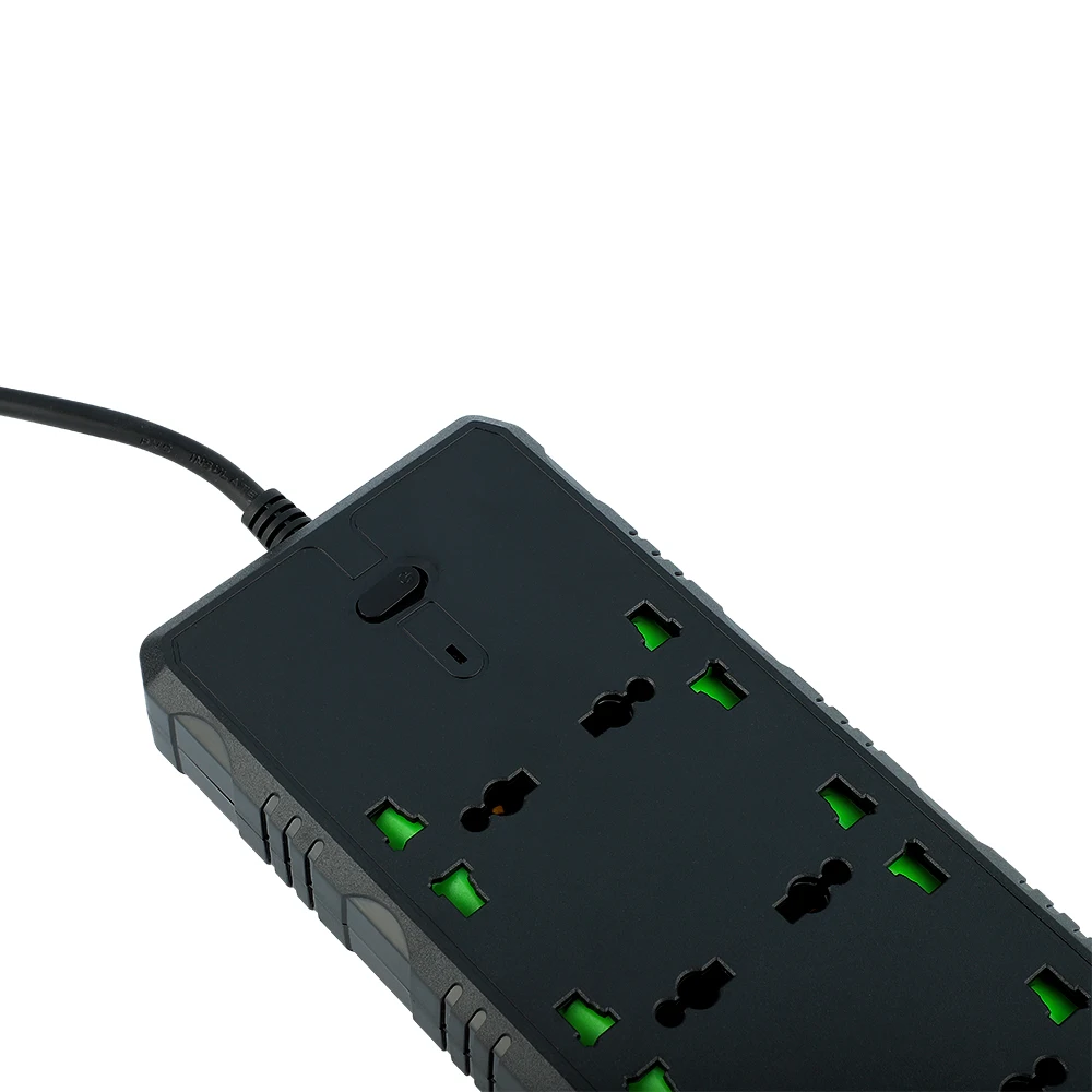 Hot Sale Pc 16a Extention Board Plug 6 Way Outlet Power Strip Socket 4usb+2pd With 2 Meters Usb Plug Socket