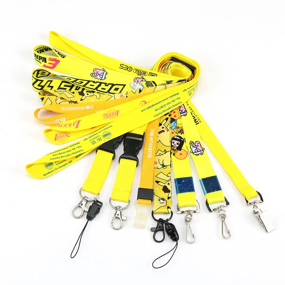
Printing Wristband Lanyards with Logo Custom Keychain Mobile Phone Neck Straps with Card Holders Approval D isney 