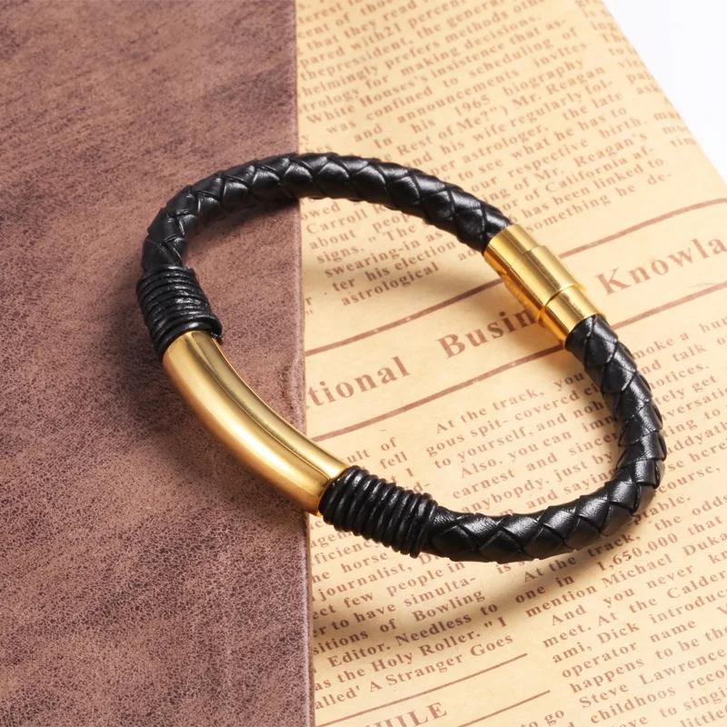 2019 Wholesale Designs For Men Custom Bracelet Leather New Latest Designs Adjustable Rotational Gold Bracelet
