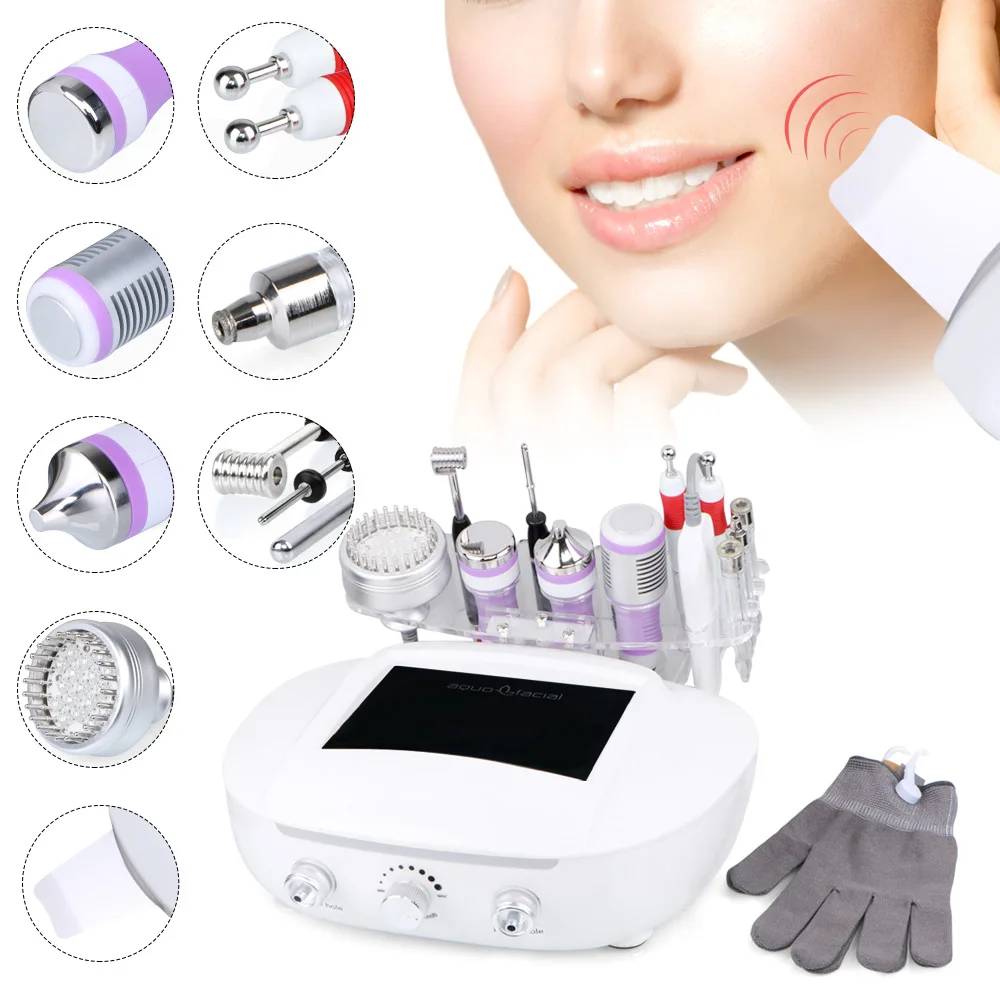 Facial Oxygen Machine Firm Skin Nutrition 9 in1 Microcurrent 3MHZ Saloon Equipments Beauty Salon Exfoliating Acne Scar Removal