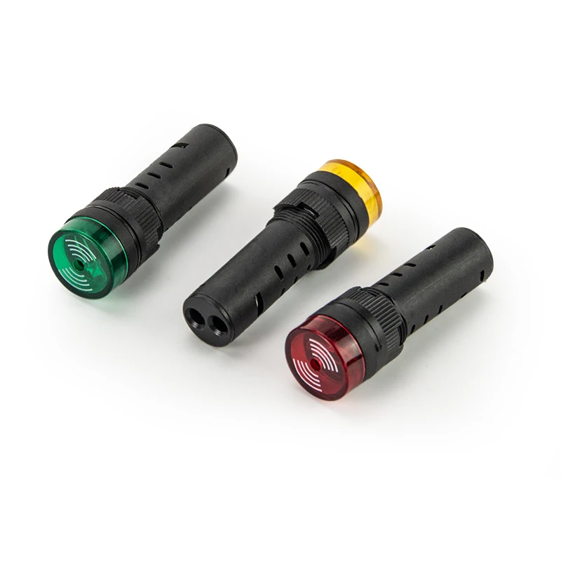 AD16-16SM 16 мм 12V 24V 110V 220V вспышка световой сигнал красный предупреждающий зуммер звуковой тревоги пластиковый индикатор зеленый