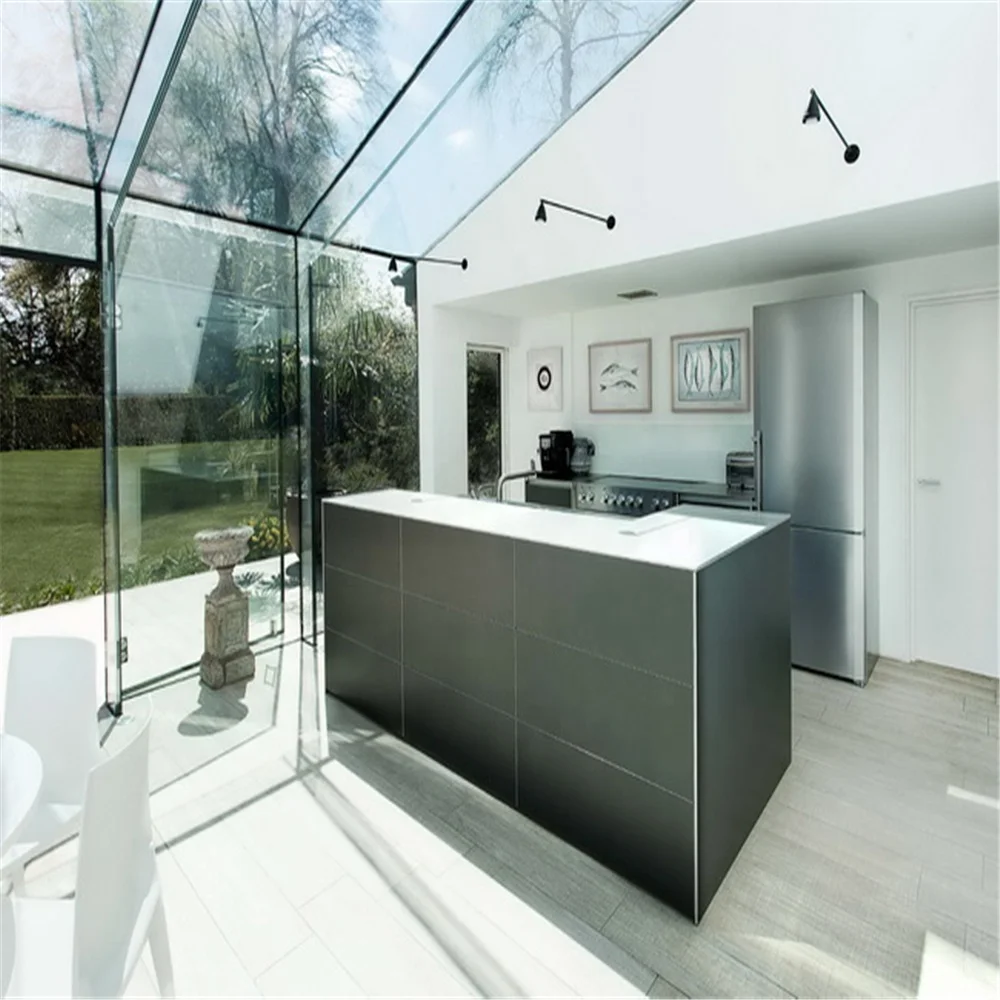 Gaoming prefabricated automatic glass conservatory glass house for Balcony and Veranda patio enclosures