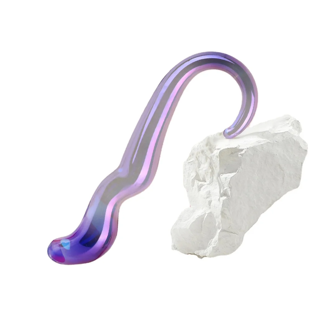 Glass Pleasure Wand Crystal Double-Ended Dildo Penis with Raised Tip Anal Butt Plug for G-spot Stimulation