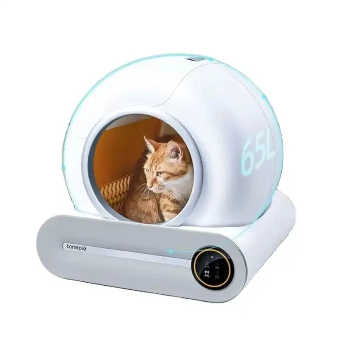 OEM HOT SALE Pet Products Cleaning Plastic Cat Toilet Box Trays Simple Cute Cat Head cat litter box automatic cleaning