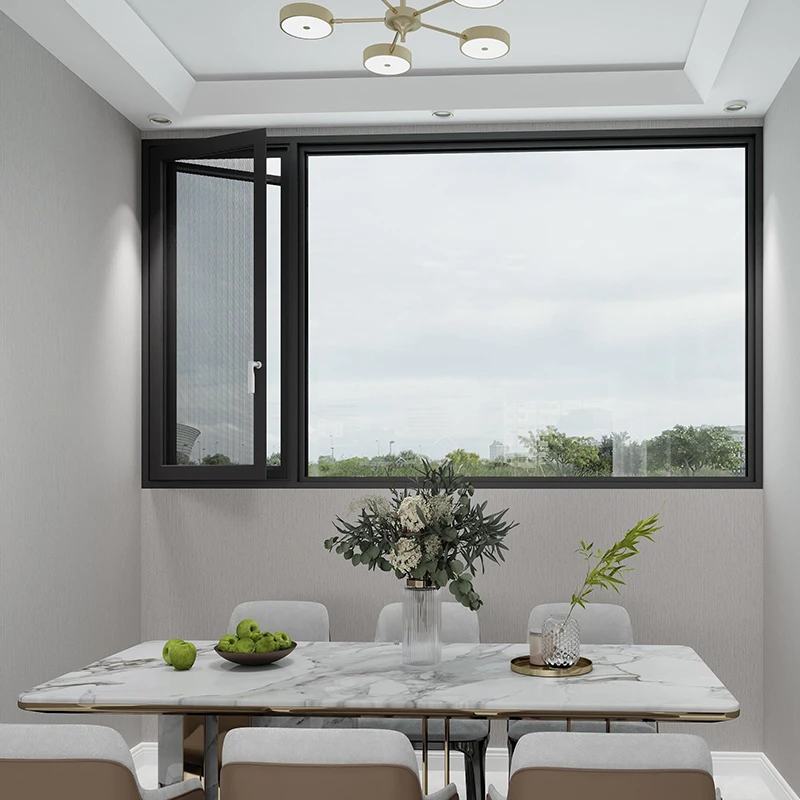 USA Hurricane impact Villa House Soundproof Aluminum Alloy Window Double Glazed Aluminum Windows with Casement
