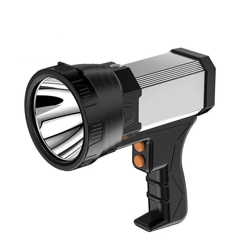 P50 strong light rechargeable spotlight USB input/output gun type searchlight long-range strong light flashlight