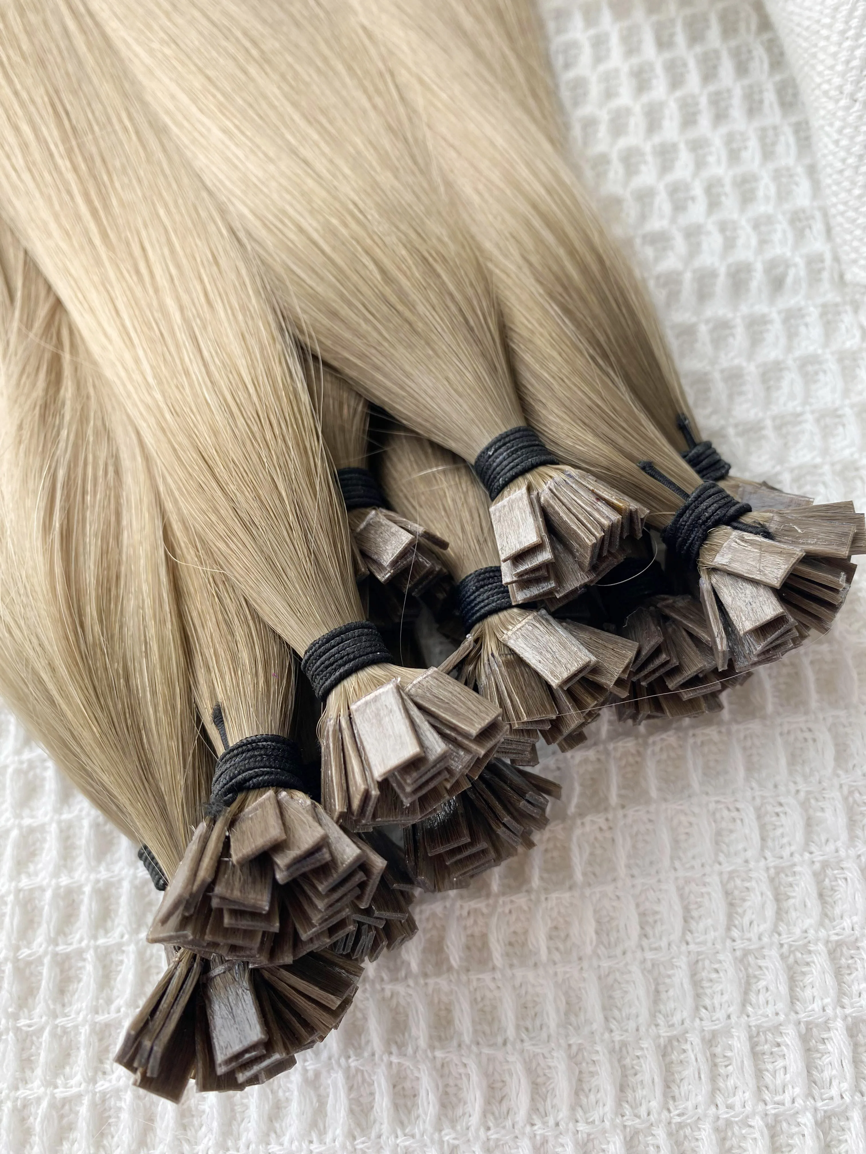 2024 Wholesale Italian Keratin Glue Flat K Tip Hair Extensions Human Hair Double Drawn Remy Keratin Hair Extensions