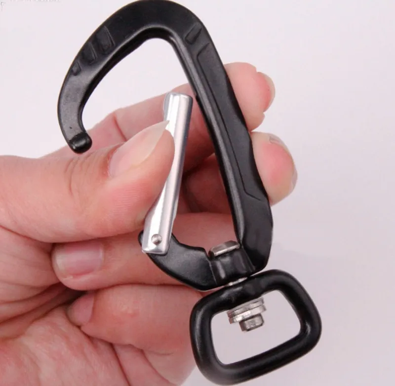 HXY custom no moq swivel carabiner 7075 aerial high quality black dog leash carabiner hook for gift