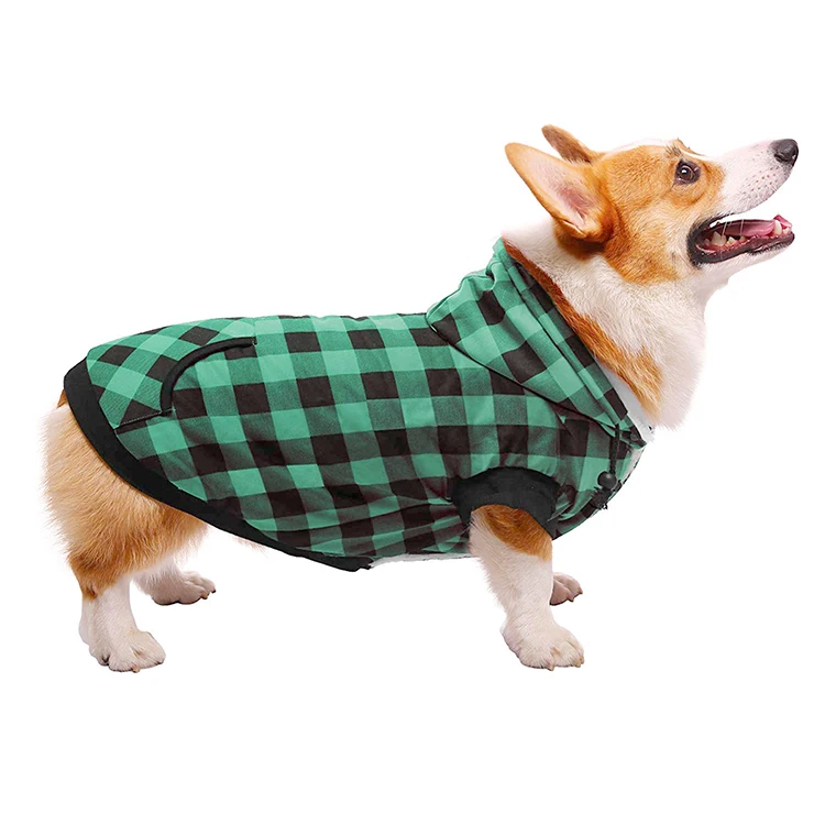 Fashion big pet coat plaid cotton winter dog clothes cloth
