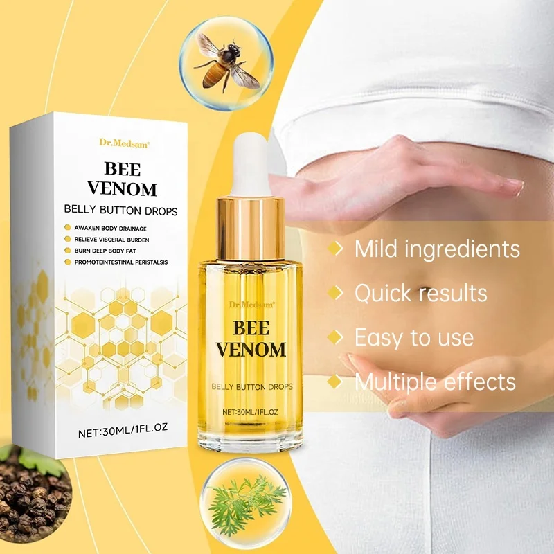 Bee Venom Weight Reduce Intestinal Care Belly Button Drops Body Care Fat Weight Loss Oil