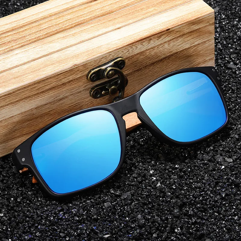 2024 Newest Wooden Polarized Sunglasses Men Women Driving Square Sunglasses Outdoor Bamboo Wood Riding Sunglasses Wholesale