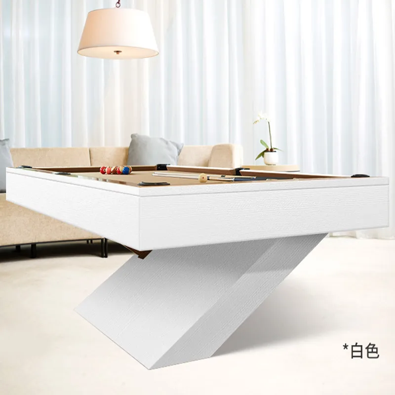 High end white color Pool Sport and Solid wood Rail Material billiard table